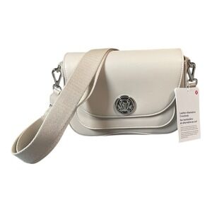 Lululemon Cactus Leather Crossbody Cashew With Silver Hardware & Dust Bag